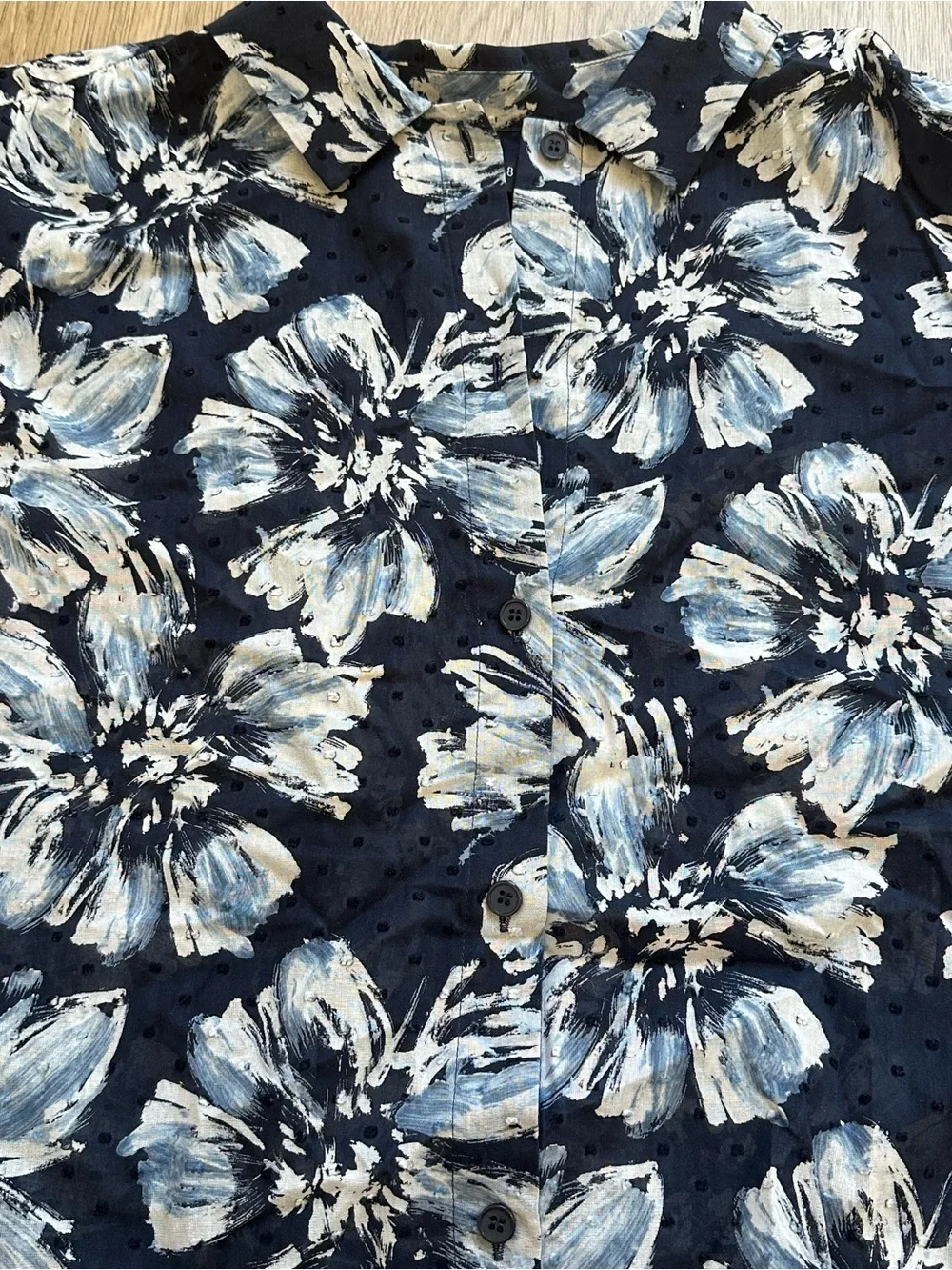 Lafayette148 short sleeve floral button down - Picture 3 of 8